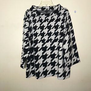 New 3X Talbots pullover sweatshirt sweater houndstooth mod retro